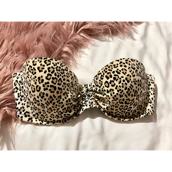 Victorias Secret Leopard Print Strapless Bikini Top - Picture 1 of 4